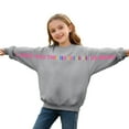 thumbnail image 3 of Girls Long Sleeve Letter Print Hoodless Sweatshirt, I Love You This Much Funny Valentine's Day Couple Top, Youth Fashion Crew Neck Pullover for Daily Wear & Outdoor Activities, 3 of 6