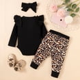 thumbnail image 4 of DPTALR Toddler Kids Girls Ruffle Cotton Clothes Leopard Flowers Print Outfit Bow Set, 4 of 9