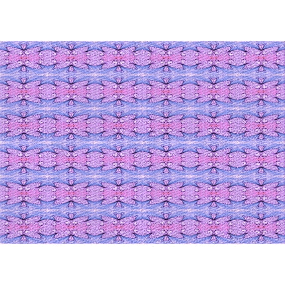 Ahgly Company Machine Washable Indoor Rectangle Transitional Mauve Purple Area Rugs, 5' x 7'