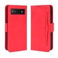 thumbnail image 1 of Case for Google Pixel 6A Cover Adjustable Detachable Card Holder Magnetic closure Leather Wallet Case - Red, 1 of 5