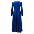 thumbnail image 4 of Womens Dresses Long Sleeved V Neck Gold Velvet Dress, 4 of 7