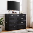 thumbnail image 4 of Dasun Bedroom dresser, 9 drawer long dresser with antique handles, wood chest of drawers for kids room, living room, entry and hallway, Black, 47.56''W x 15.75''D x 34.45''H., 4 of 7