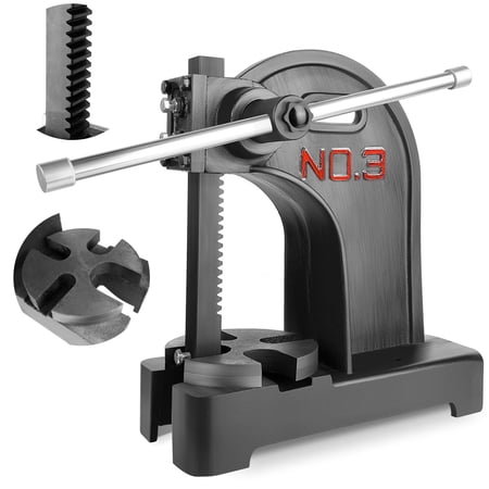 Tanfengu No.3 Manual Arbor Press 3 Ton Cast Iron Press with Removable Anvil for Workshop Metalworking Assembly