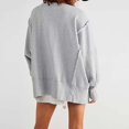 thumbnail image 4 of QASIEATN Hoodies for Graceful Women Fashion, Oversized Crewneck Solid Color Sweatshirt Side Slit Long Sleeve Pullover Slouchy Fit Tops, Womens Fall Tops, 4 of 6