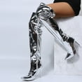 thumbnail image 5 of Stylish Women's Over-The-Knee Boots - Fashion Solid Color Bright Leather High Heel Side Zipper Design, 5 of 7