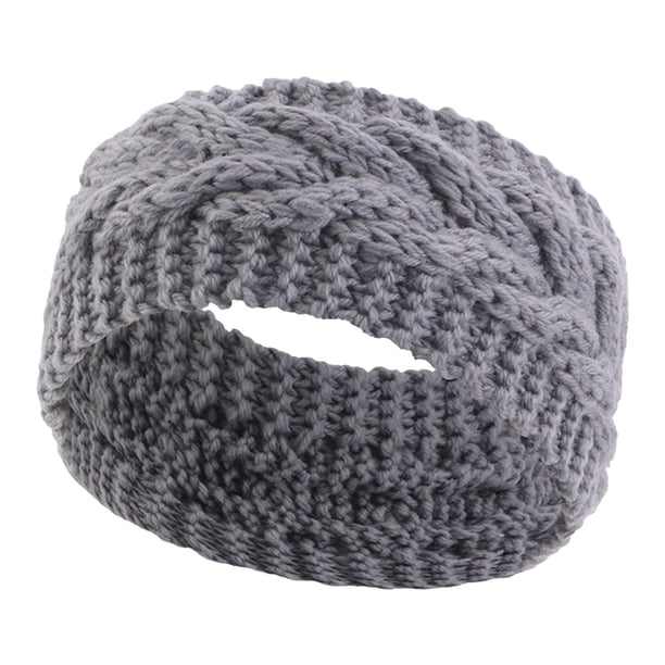 Diadema De Punto Elástico Para La Cabeza, Bandas Gruesas Para El Cabello Para Niñas, Mujeres, Entrenamiento, Gris Sunnimix Envolturas de punto para la cabeza