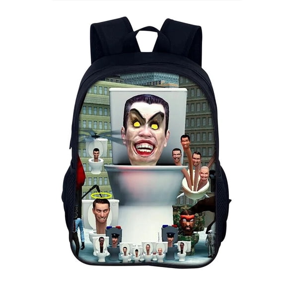 Skibidi Toilet Anime Mochila Unisex Students School Bag Backpack Cartoon Bookbag Laptop Rucksack Outdoor Bag for Kids Gifts