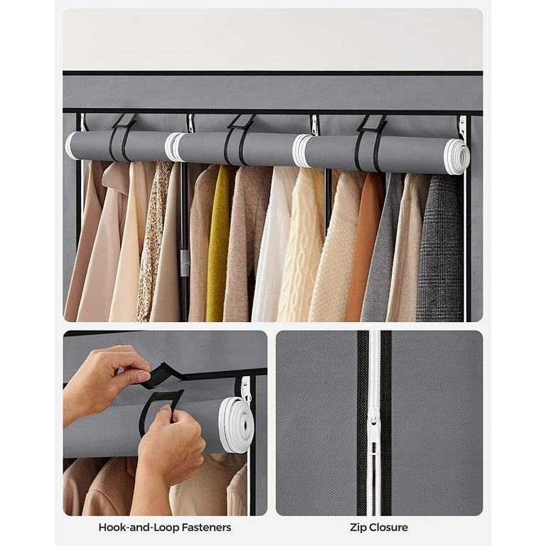 SONGMICS Portable Closet Clothes Wardrobe Organizer with Corver