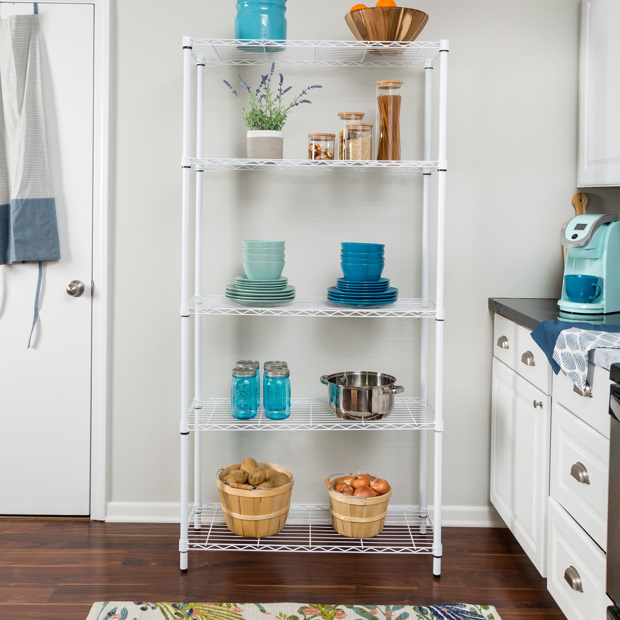 HONEY CAN DO 5-TIER STORAGE SHELVES HOLDS 200 LBS SHF-01573 - WHITE