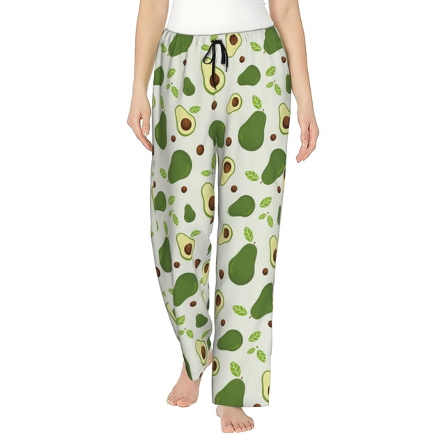 Balery Green Avocado Pantalones de pijama para mujer, pijamas ultraligeros, pantalones de estar por casa-Large