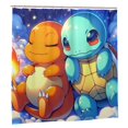 thumbnail image 3 of Cortina de ducha Charmander, impermeable, de poliéster, lavable, decorativa, con 12 ganchos, 72 x 72 pulgadas, de plástico, 3 of 8