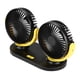 thumbnail image 3 of Ventilador de coche USB de doble cabezal, aire acondicionado portátil, enfriador automático, ventilación, 12 V, negro y amarillo, 3 of 11