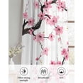thumbnail image 6 of Pink Flowers Sheer Curtains 63 Inch Length 2 Panels Set for Living Room/Bedroom, Pink Blossoms Botanical Floral Branches Kitchen Curtains Grommet Semi-Sheer Curtains Window Treatments 42"x63"x2, 6 of 7