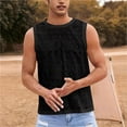 thumbnail image 2 of FRSASU Men's Knitted Tank Tops Casual Hollow Out Sleeveless T Shirts Summer Breathable Round Neck Vest Black, 2 of 6