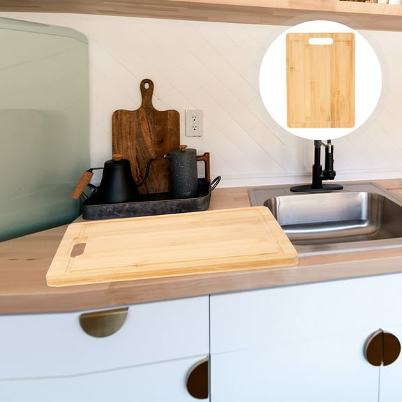 MERRYHAPY Cutting Board Anti- Rectangular Kitchen Chopping Block Solid Wood Home Use