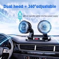 thumbnail image 3 of AUTOXBERT 2-Speed Car Vehicles Fan 360° Adjustable Dual Head 12V Cooling Portable Auto Van Air Cooler Black, 3 of 10