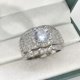 thumbnail image 1 of Anillo de lujo con diamantes en racimo para hombre Anillo de plata de lujo europeo y americano, anillo de platino blanco para hombre, tamaño ajustable, 1 of 6