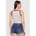 thumbnail image 4 of Women's Striped Ribbed Knit Cropped Tank Top, 4 of 4