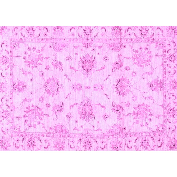 Ahgly Company Indoor Rectangle Oriental Purple Modern Area Rugs, 5' x 8'