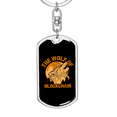 thumbnail image 5 of Blockchain Wolf Crypto Stainless Steel or 18k Gold Premium Swivel Dog Tag Keychain, 5 of 16