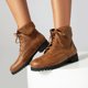 thumbnail image 2 of NECHOLOGY Botas Mujer Adulto Femenino Zapatos Botines para mujer Botas de equitación de cuero sólido a la moda para mujer, botas Vintage de fondo con cordones (Yellow, 6.5), 2 of 7