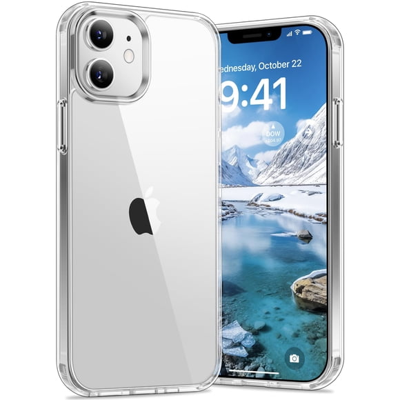 Funda Vakoo para iPhone 12/iPhone 12 Pro | Transparente Antiamarillento, Parte Trasera Rígida, Protección Militar contra Caídas, Compatible con Carga Inalámbrica - Transparente