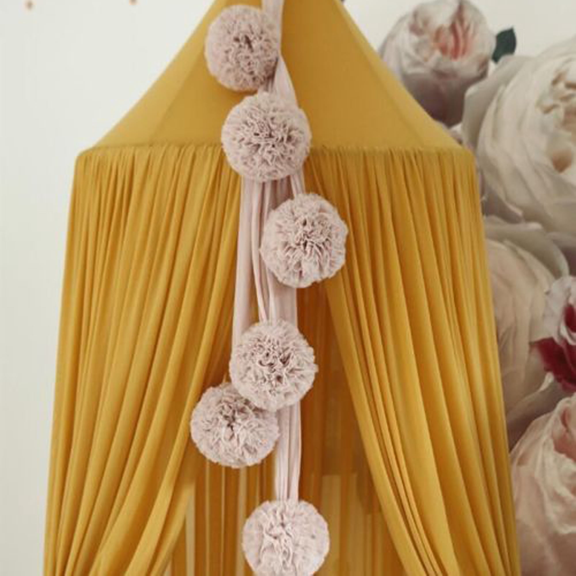 Wsevypo Dome Princess Bed Canopy Round Lace Mosquito Net Hanging House Netting Curtains