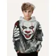 thumbnail image 3 of Ropa para niños, sudadera con capucha con estampado digital 3D de payaso aterrador de Halloween para niños, camisetas informales de poliéster de manga larga para primavera y otoño, ropa para niños, 3 of 5