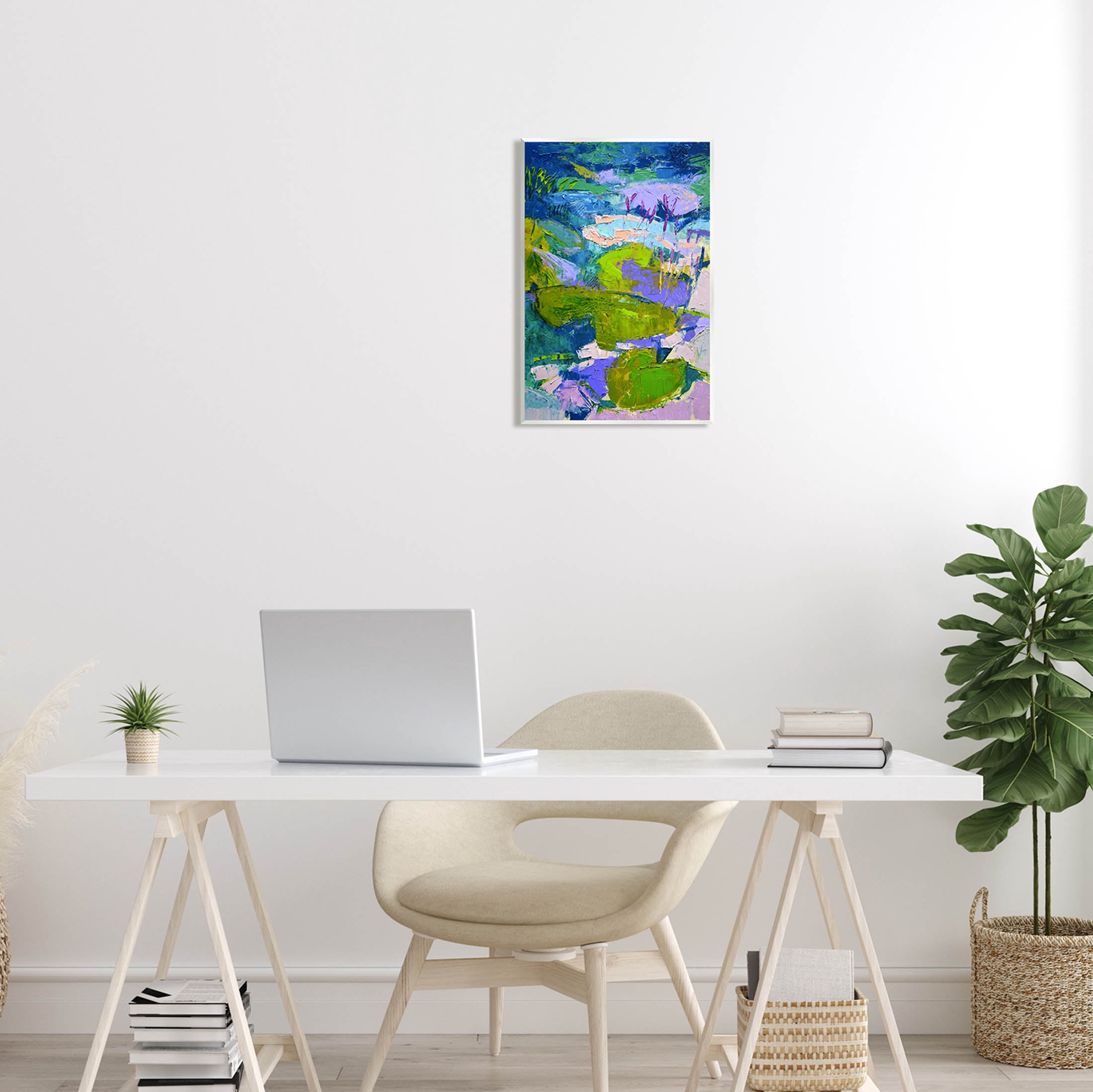 Stupell Industries Vivid Pond Lily Lotus Flowers Floating Painting Unframed Art Print Wall Art, Design by Dorothy Fagan
