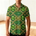 thumbnail image 4 of PNTUTB Men's Fashion St. Patrick's Day Print Casual Loose Collared Short Sleeve Button Down Comfort Blouse, 4 of 6