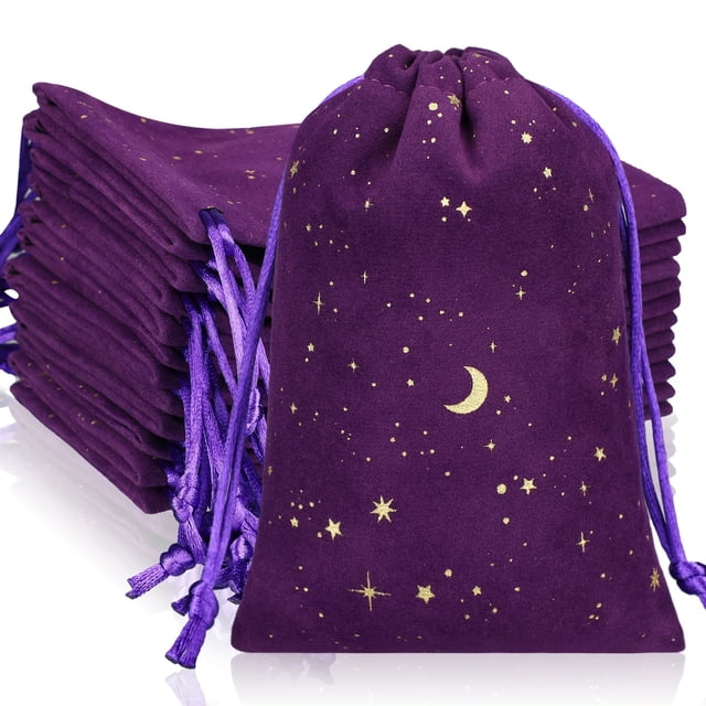 Bolsas de terciopelo con cordón Hillban para joyería, 4 x 6 pulgadas, color morado