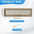 thumbnail image 2 of 2" x 10" Duct Opening Vent Cover, Toe Kick Vent Cover HVAC for Wall Floor, Brown-Outer Size: 3.4" x 11.4", 2 of 7