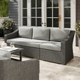 thumbnail image 5 of Martha Stewart Indoor-Outdoor Modular Patio Sofa in Gray Rattan Wicker with Gray All-Weather Cushions, 5 of 9
