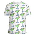 thumbnail image 5 of Green Cocktail Pattern Women's T-Shirt Short Sleeve T Shirts Tops Tee Ladies Loose T, 5 of 6
