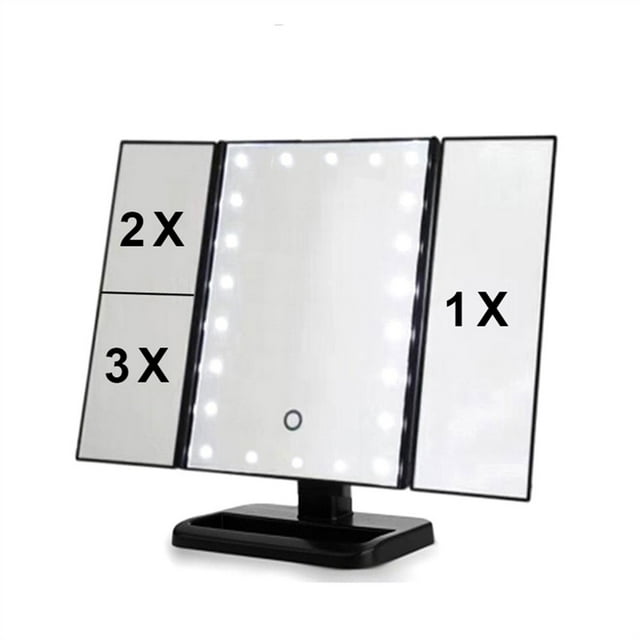 21 Led Make Up Light Magnifying Hd Class Eyelash Usb 3 Side Foldable Make Up Lamp Touchable Screen Dimming Led Mirror Light ,Widely Use
