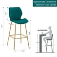 thumbnail image 3 of Duhome Velvet Bar Stool with Back Set of 2, Modern Barstool with Gold Metal Legs, Upholstered Kitchen Bar Chair, Atrovirens, 3 of 7