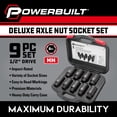 thumbnail image 2 of Powerbuilt 9 Piece Deluxe Axle Nut Socket Set - 648991, 2 of 8
