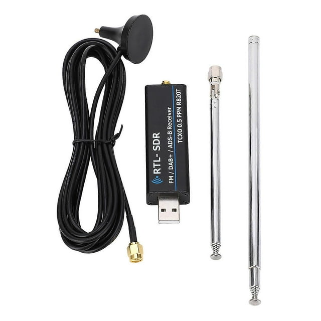 Récepteur RTL SDR 100 kHz à 1\xa0766 MHz, bande complète RTL2832U R820T2, 0,5 ppm, TCXO, radio logicielle USB