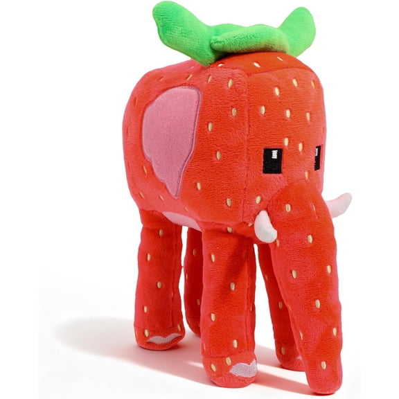 Strawberry Elephant Plush 9.8-Inch, Cute Stuffed Animal Inspired by Steal a Brainrot Style, Soft Kawaii Plushie for Kids, Collectors & Gifts (B-Red-Elephant)