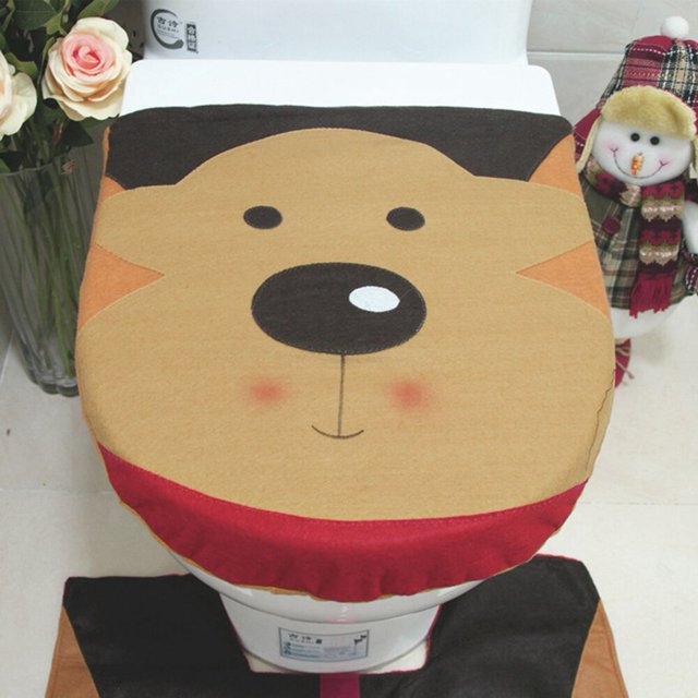 Fundas de asiento de inodoro de Navidad, tapete de baño creativo de Papá Noel, suministros de Navidad para el hogar, decoración de regalo de Año Nuevo, lindo, nuevo