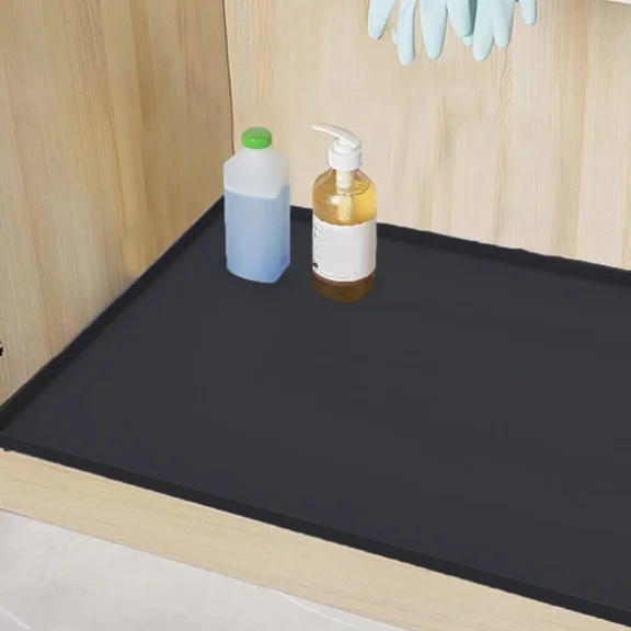 Under Sink Mat - Waterproof Kitchen Cabinet Tray - 34 X 22 Flexible Silicone