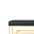 thumbnail image 2 of Benzara BM191655 Rectangular Faux Leather Upholstered Bench with Stainless Steel Base - Black & Gold - 16 x 54 x 18 in., 2 of 2