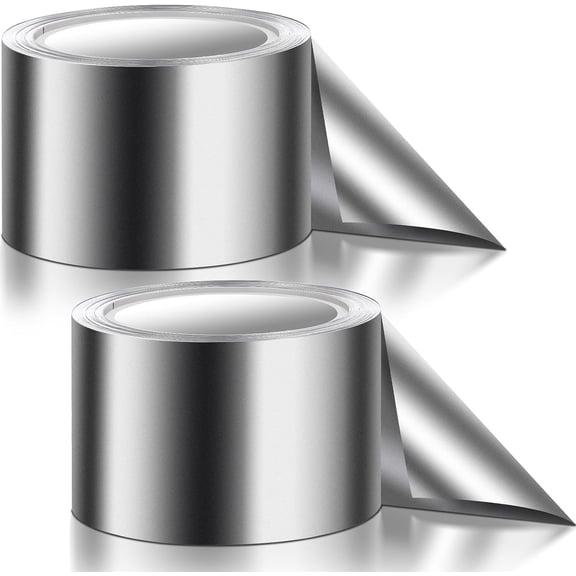 Silver Aluminum Foil Tape High Temperature Heavy Duty Duct Tape for HVAC Pipe Wrap and Sealing 2 Pack