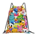 thumbnail image 1 of TEQUAN Drawstring Backpack Sports Gym Sackpack, Cartoon Cute Animals Colorful Prints Polyester Water Resistant String Bag for Women Men, 1 of 8