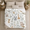 thumbnail image 5 of Baby Safari Animals Jungle Nursery, Playful Artistic Scene, Warm Flannel Blanket for Cabin and Lodge with Detailed Artwork, Wildlife Lovers Appreciation Gift, Artistic Home Decor, 5 of 9