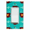 thumbnail image 1 of Metal Light Switch Wall Plate Outlet Cover (Coffee Espresso Mocha Cup Orange Heart Teal - Single Rocker), 1 of 2