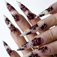 thumbnail image 2 of KUFptva Press on Nails Long Stilettos Almond Fake Nails Glossy Stick on Nails Full Covers False Nails Acrylic Glues on Nails, 2 of 7