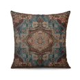 thumbnail image 2 of Bohemian Carpet Vintage Blue Red Tan Floral Throw Pillow Covers 18 X 18 Inch, Set Of 4, Linen Study Sofa Cushion Cover Indoor Living Room Home Decor, 2 of 7