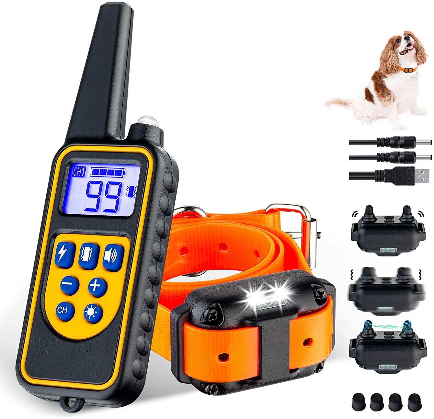 BEBANG Dog Training Collars, Dog Shock Collar with Remote 2600 feet, 3 Modes Beep Vibration