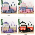 thumbnail image 4 of 5pcs Backpack Crossbody Bag Handbag Drawstring Bag And Pen Bag Set, Fashion Contrast Color Student Backpack With Cute Squirrel Pendant, Women's Men's Backpack, Preppy Large-capacity Travel Bag, 4 of 5